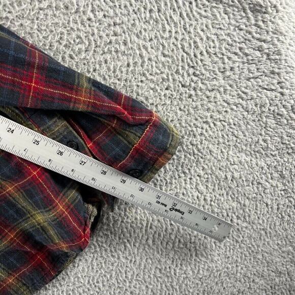 Carbon 2 Cobalt Flannel Shirt Mens Extra Large Black Colorful Plaid Check Cotton - Picture 9 of 11